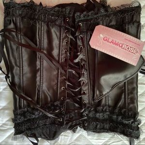 Bustier Black Top tie down the back